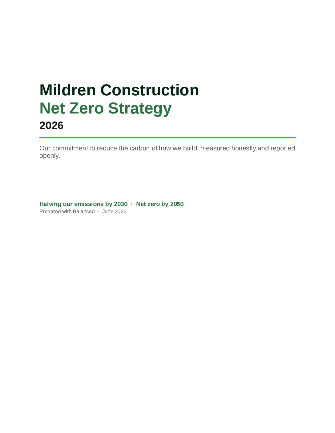 Net Zero Strategy 2026